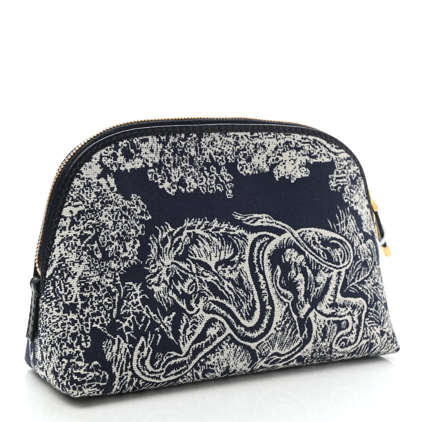 Embroidered Toile De Jouy 30 Montaigne Cosmetic Pouch Blue