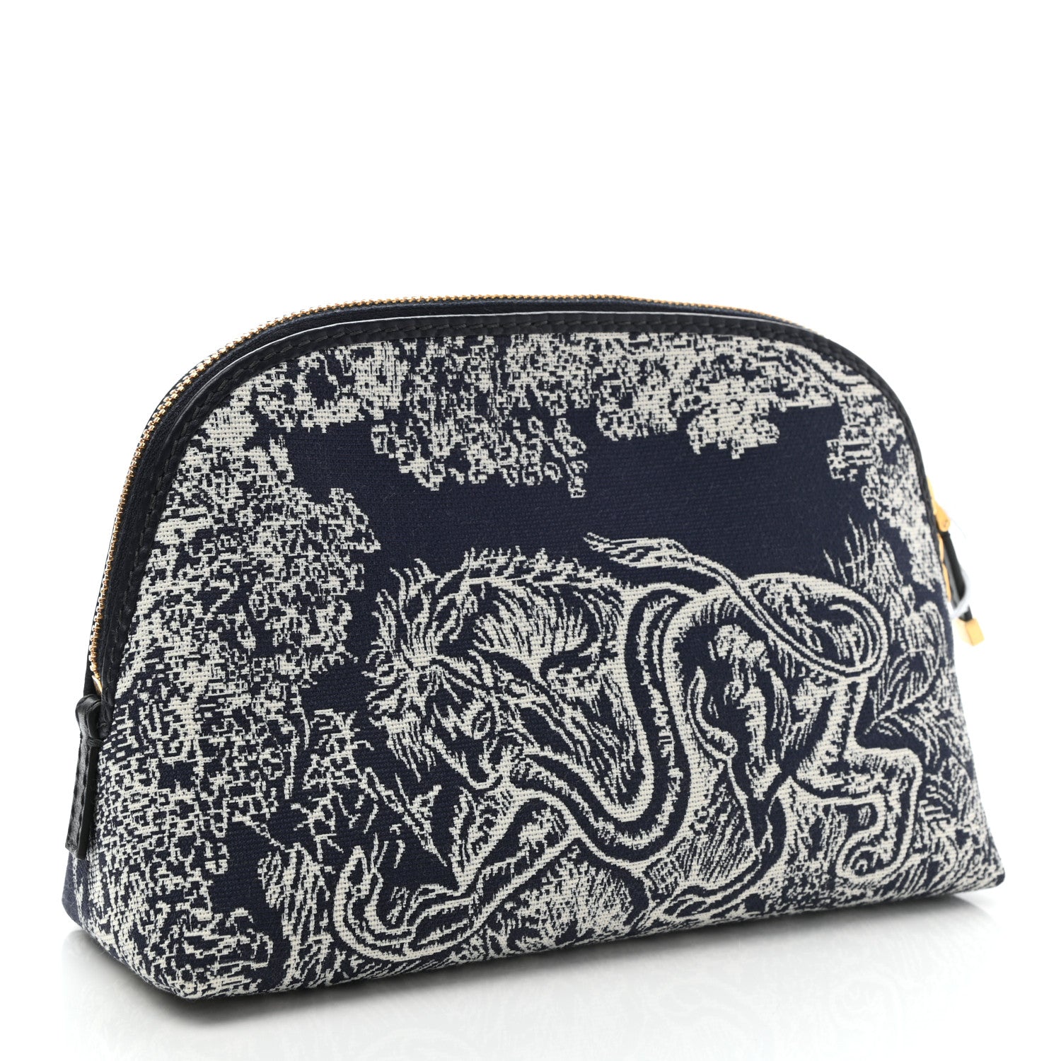 Christian Dior Embroidered Toile De Jouy 30 Montaigne Cosmetic Pouch Blue 3 of 7