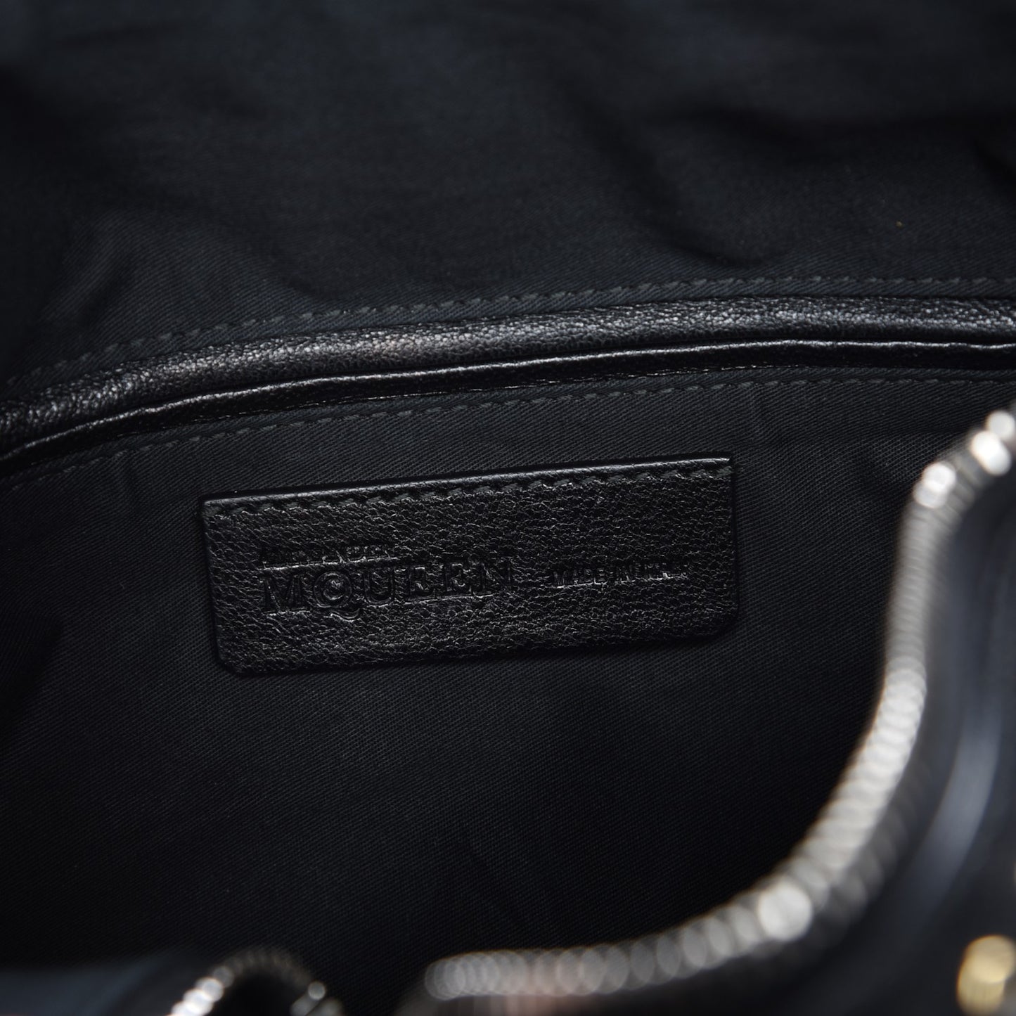 Calfskin Studded De Manta Clutch Black