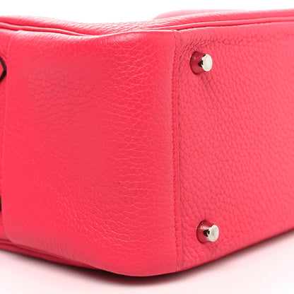 Hermes Taurillon Clemence Mini Lindy 20 Rose Extreme 9 of 11