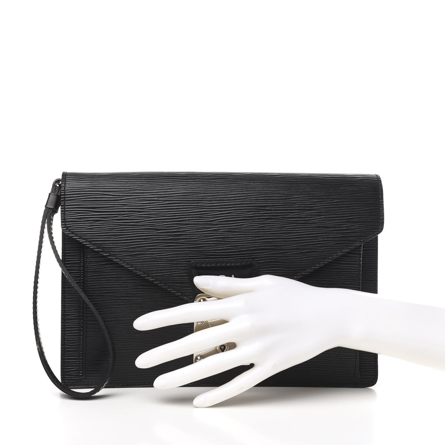 Epi Pochette Sellier Dragonne Clutch Black