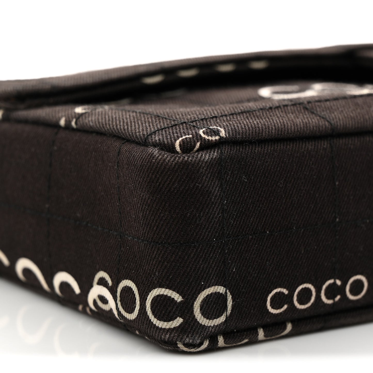 Canvas Chocolate Bar Quilted Coco East West Flap Brown