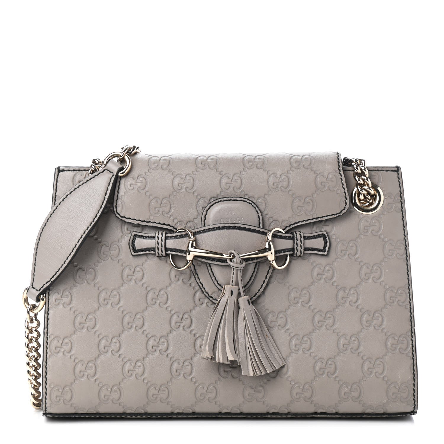 Gucci Guccissima Small Emily Chain Shoulder Bag Storm Grey 1 of 4
