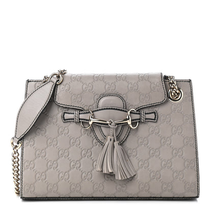 Gucci Guccissima Small Emily Chain Shoulder Bag Storm Grey 1 of 4