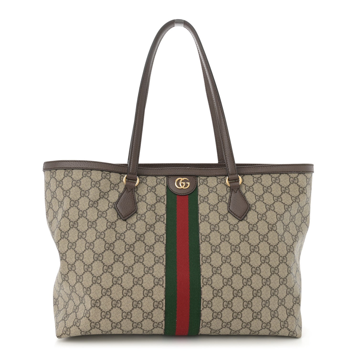 Gucci GG Supreme Monogram Medium Ophidia Shopping Tote Brown 1 of 10