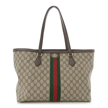 Gucci GG Supreme Monogram Medium Ophidia Shopping Tote Brown 1 of 10