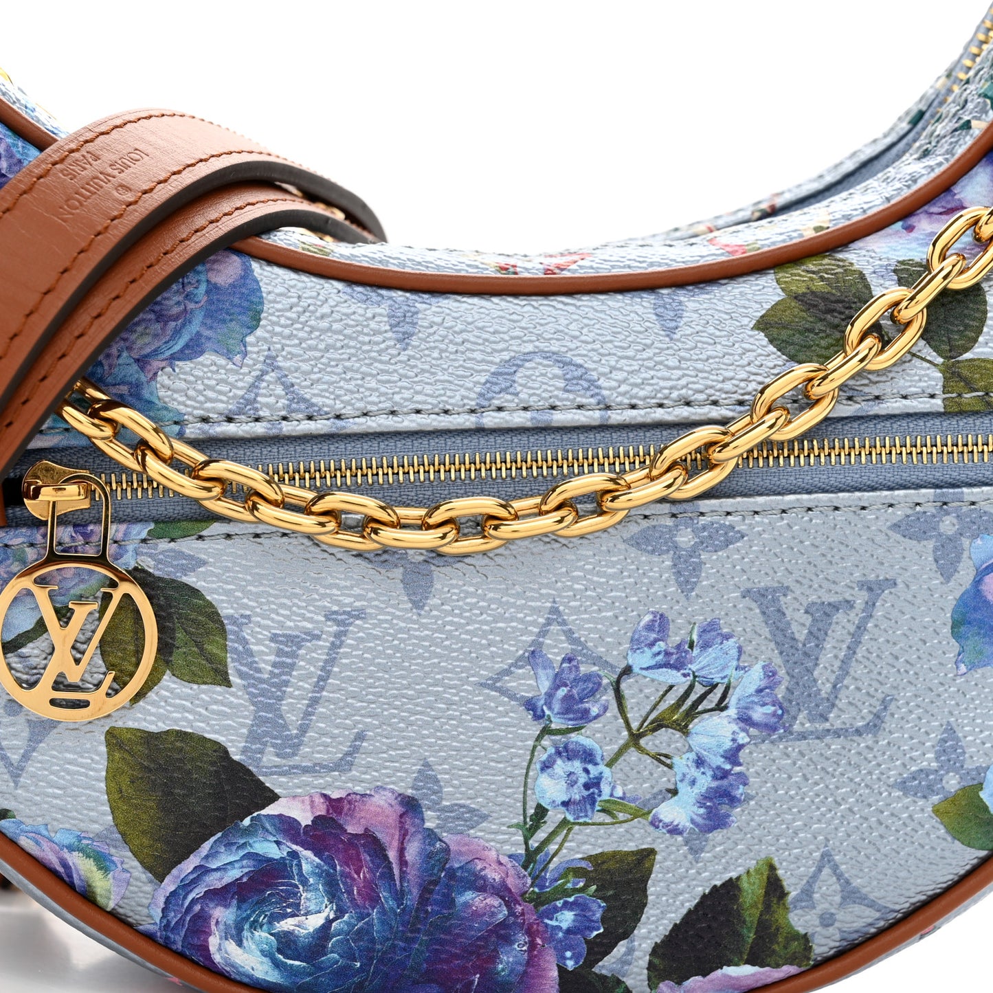 Metallic Monogram LV Garden Loop PM Blue