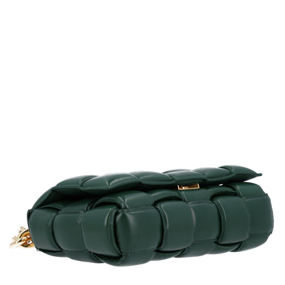 Bottega Veneta Lambskin Maxi Intreccio Padded Chain Cassette Crossbody Bag Raintree 3 of 8