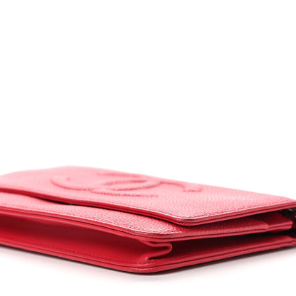 Chanel Caviar Timeless CC Wallet On Chain WOC Dark Pink 10 of 10