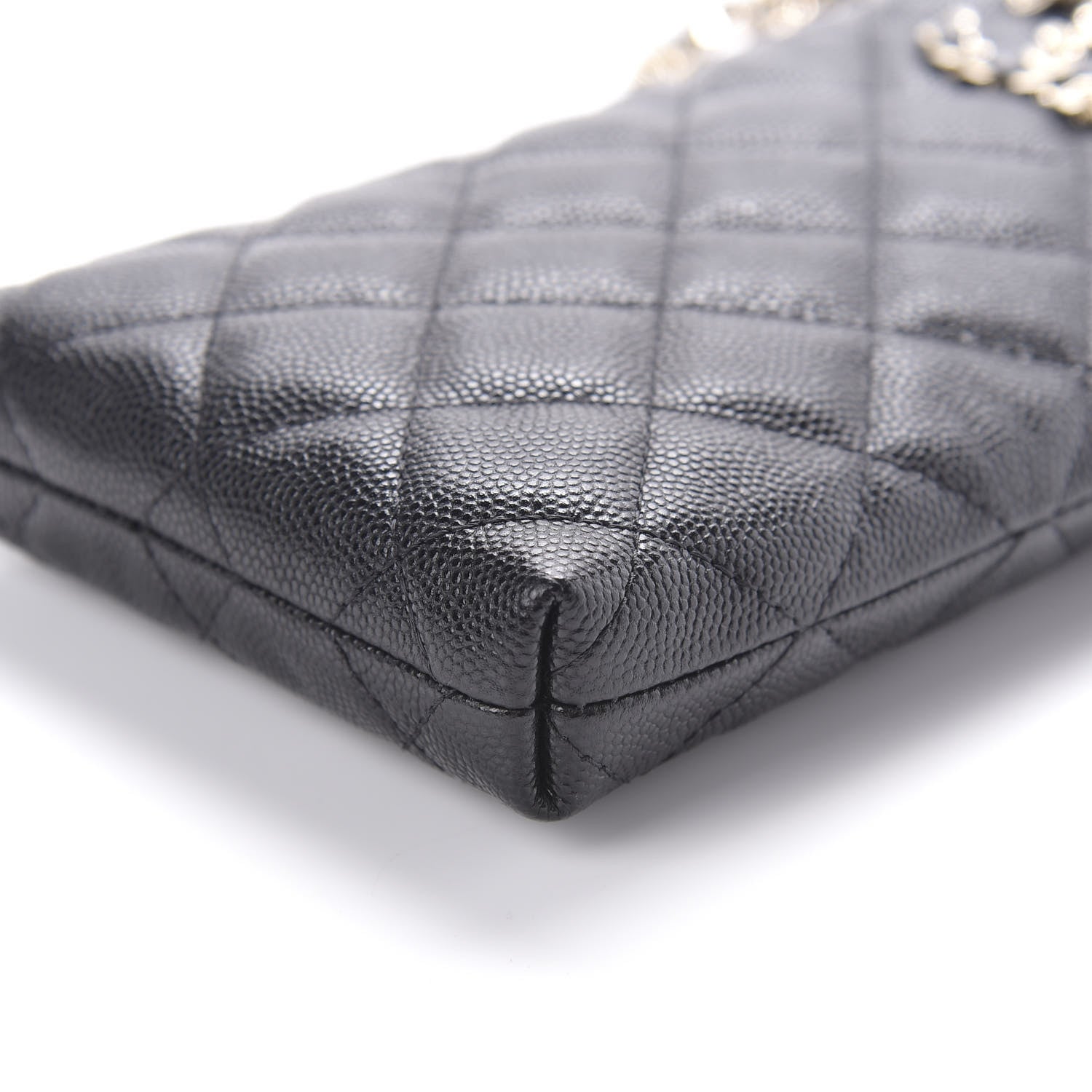 Chanel Caviar Quilted French New Wave Phone Holder With Chain Black 7 of 12