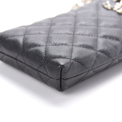 Chanel Caviar Quilted French New Wave Phone Holder With Chain Black 7 of 12
