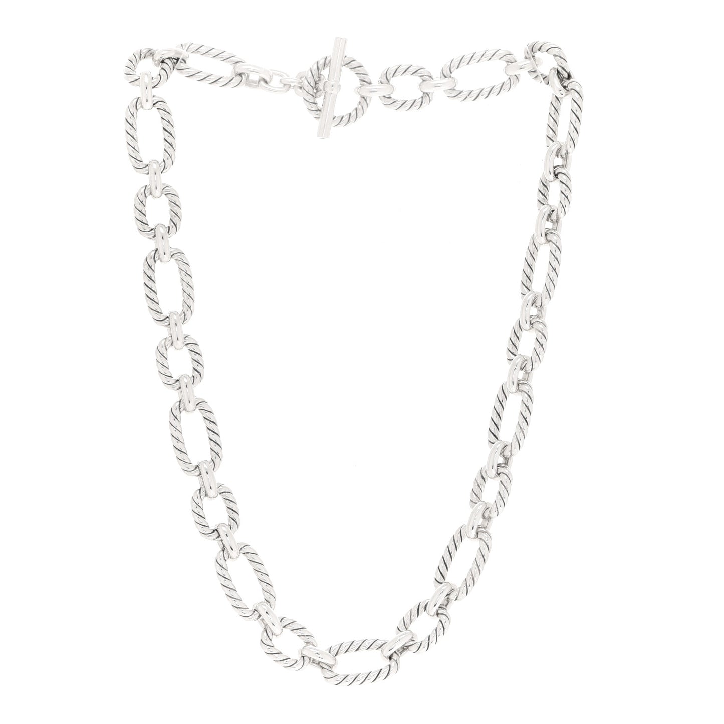 Sterling Silver 12.5mm Cushion Link Chain Necklace