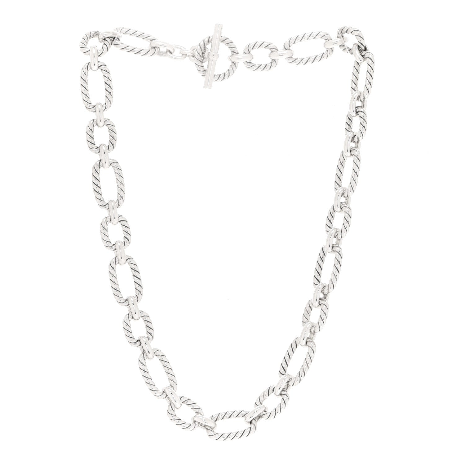 David Yurman Sterling Silver 12.5mm Cushion Link Chain Necklace 3 of 7