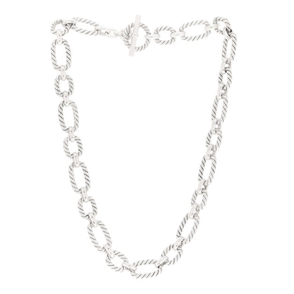 David Yurman Sterling Silver 12.5mm Cushion Link Chain Necklace 3 of 7