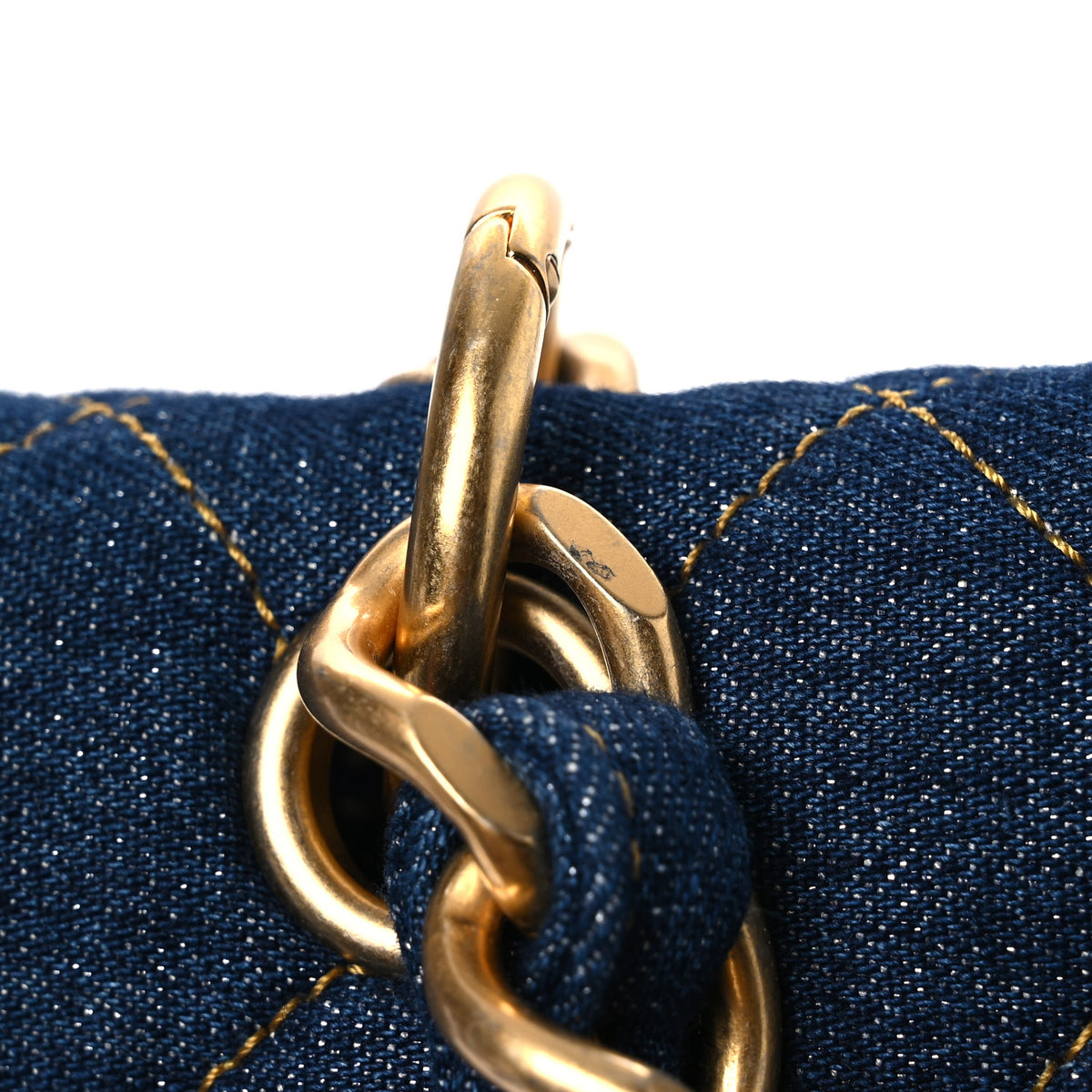 Chanel Denim Quilted Double You Backpack Blue Golden 11 of 12