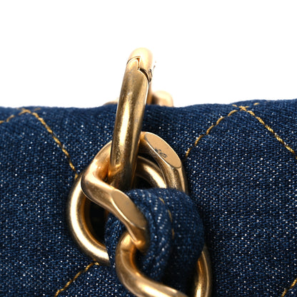 Chanel Denim Quilted Double You Backpack Blue Golden 11 of 12