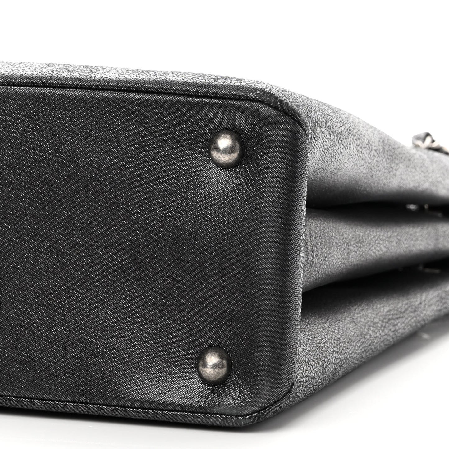 Iridescent Calfskin CC East West Shopping Tote Black