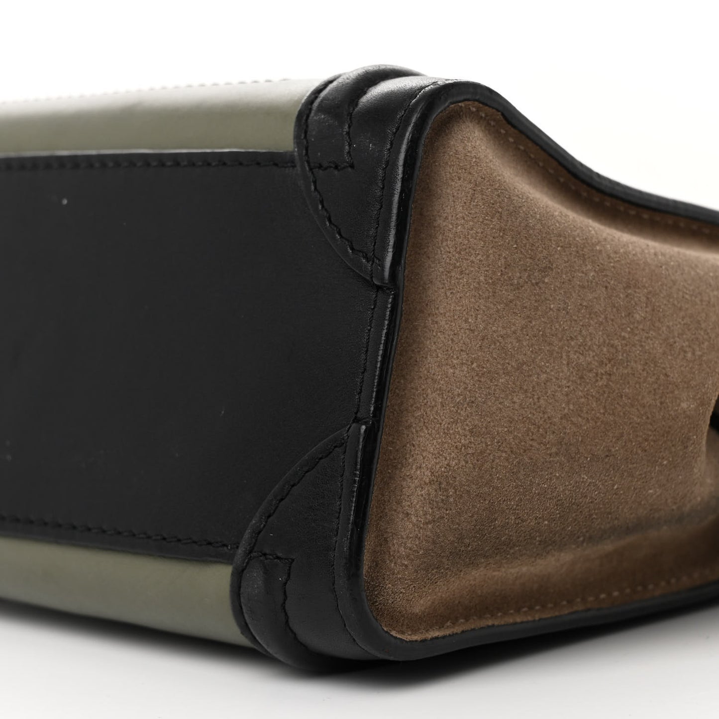 Baby Grained Calfskin Nubuck Nano Tri-Color Luggage Stone