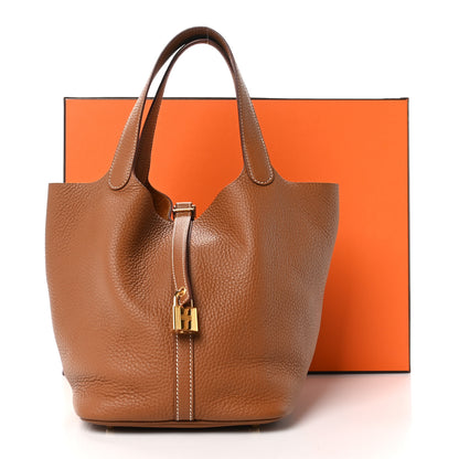Hermes Taurillon Clemence Picotin Lock 22 MM Gold 13 of 13