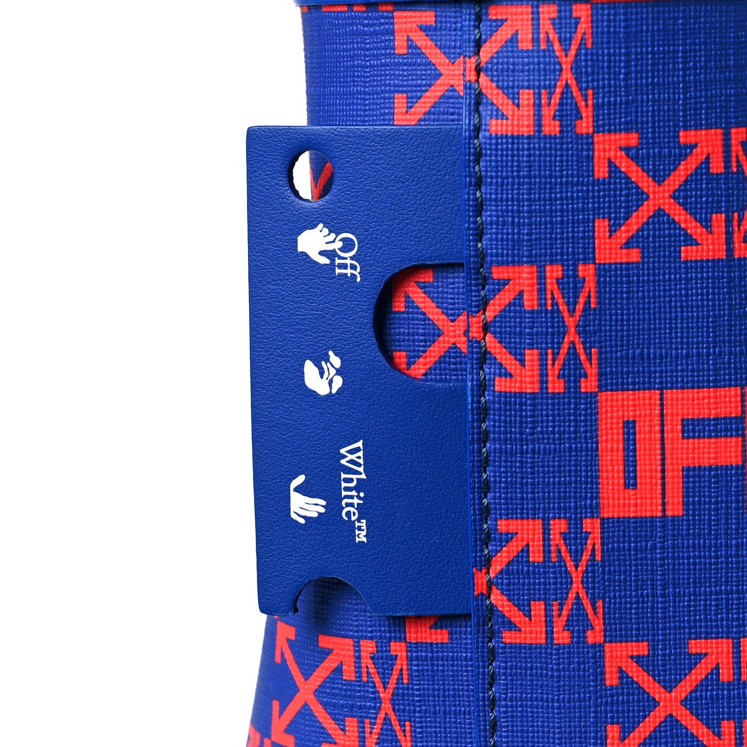 Off-White Coated Canvas Arrow Print Day Off Tote Bag Cobalt Blue 7 of 10