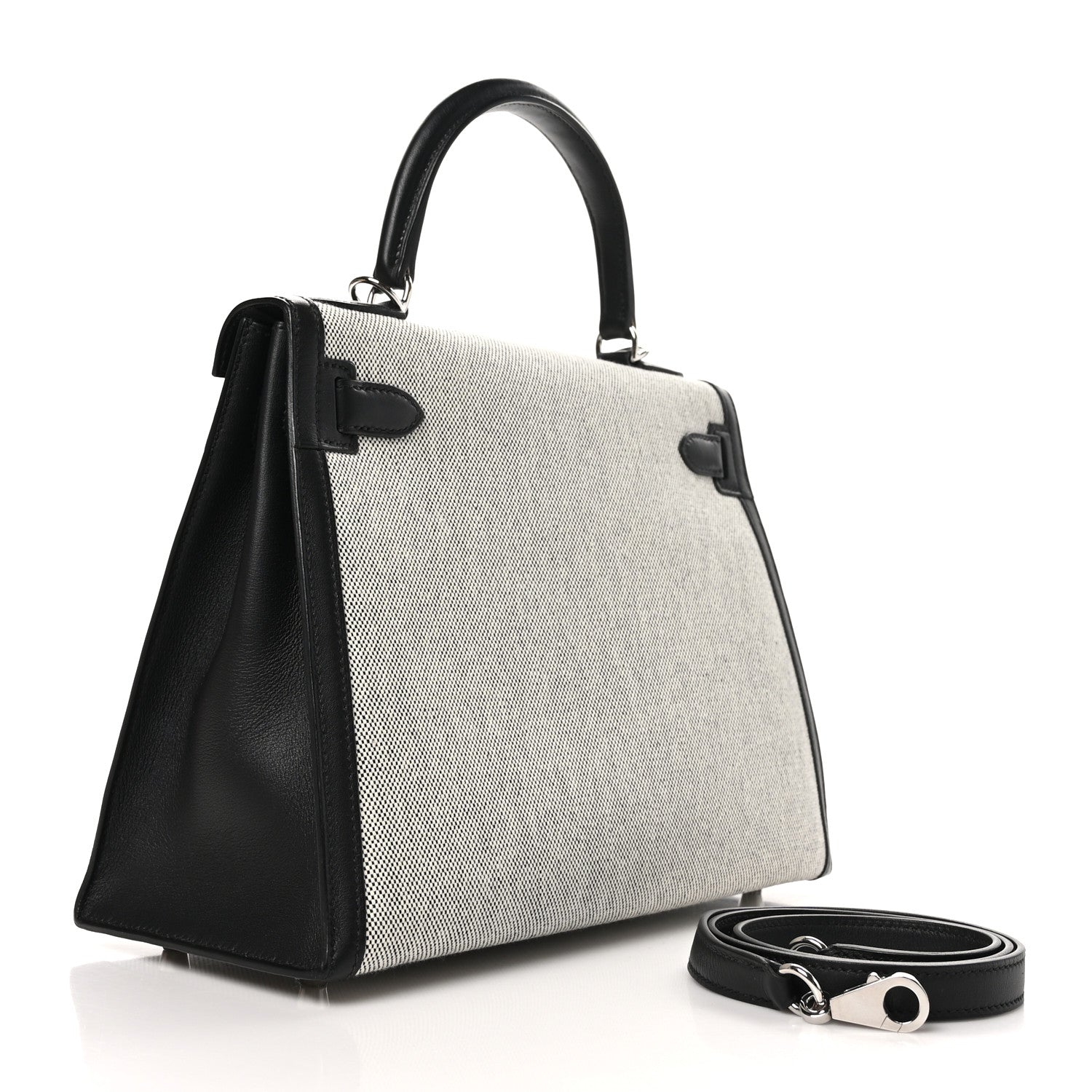 Hermes Toile Swift Kelly Sellier 28 Ecru Black 3 of 10