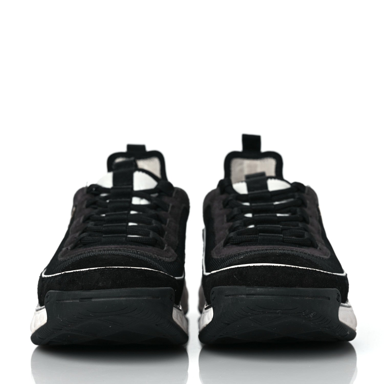Chanel Velvet Calfskin Mixed Fibers CC Sneakers 40.5 Black 2 of 8