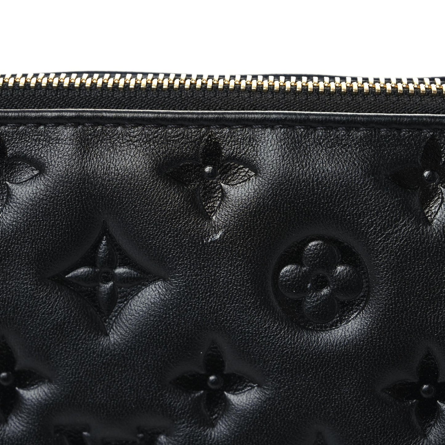 Lambskin Embossed Monogram Coussin PM Black