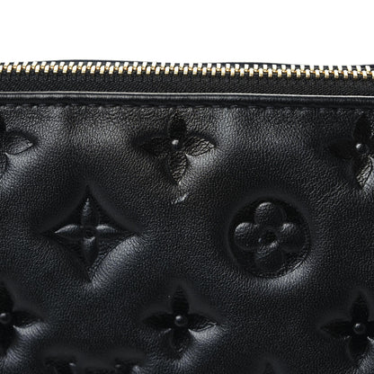 Louis Vuitton Lambskin Embossed Monogram Coussin PM Black 11 of 15