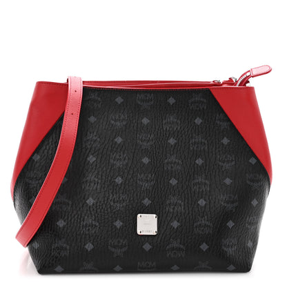 MCM Visetos Medium Klara Hobo Red Black 1 of 11
