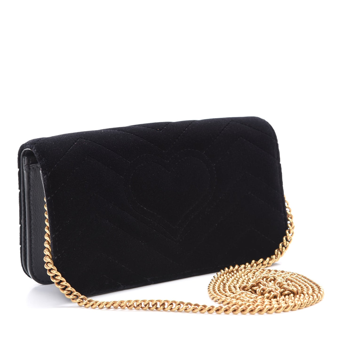 Velvet Matelasse GG Marmont Mini Bag Black