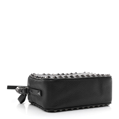 Valentino Garavani Pebbled Calfskin Rockstud Camera Crossbody Bag Black 3 of 9