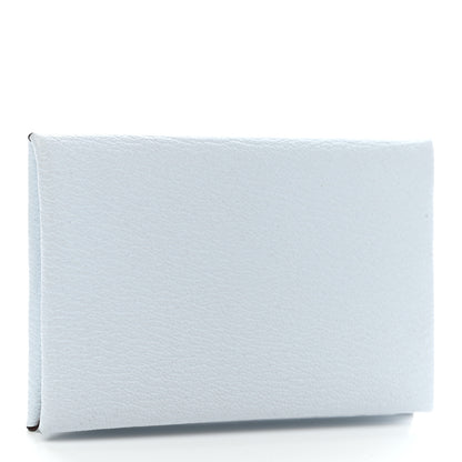 Hermes Chevre Mysore Verso Calvi Card Case Bleu Brume Brique 3 of 8