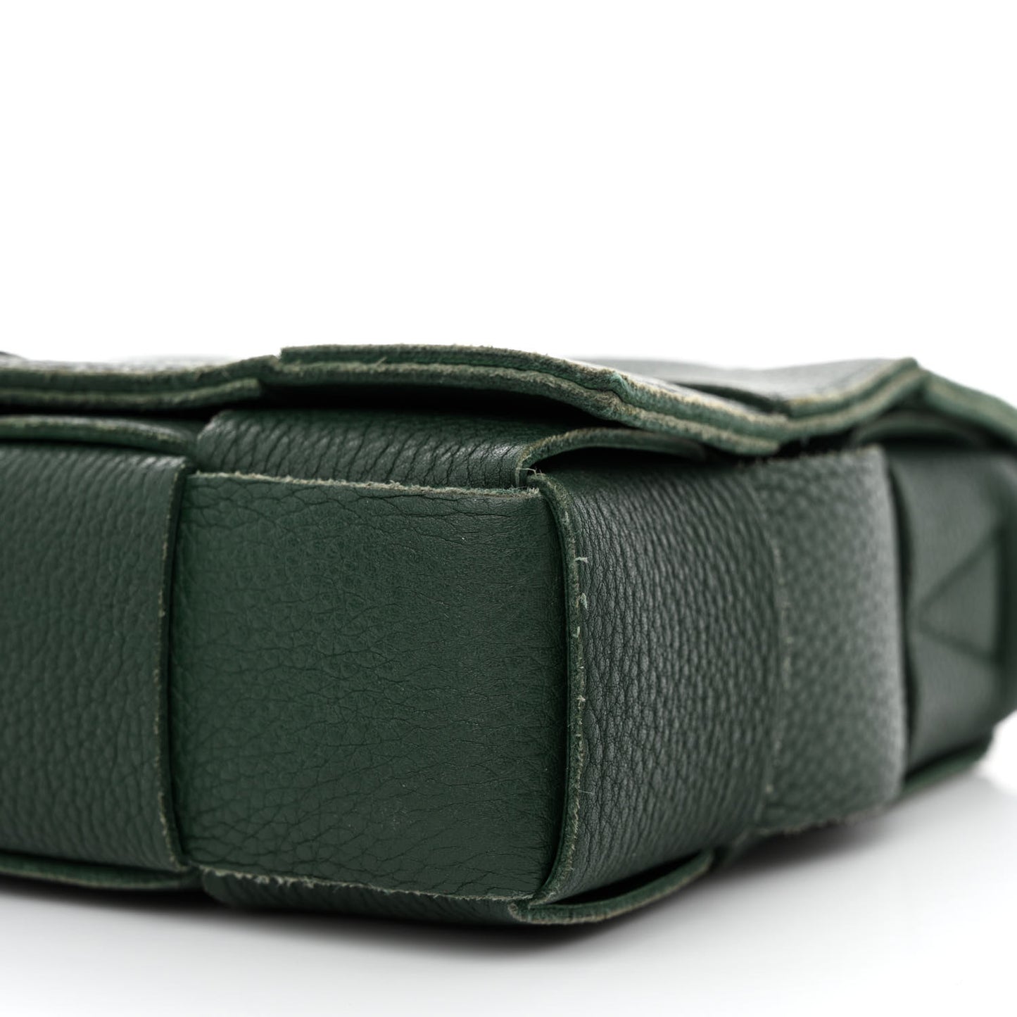 Grained Calfskin Maxi Intrecciato Cassette Crossbody Bag Raintree Green