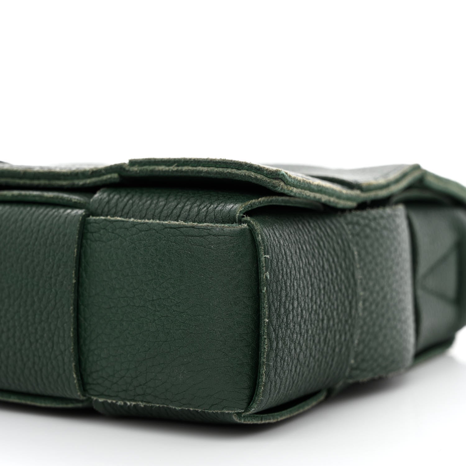 Bottega Veneta Grained Calfskin Maxi Intrecciato Cassette Crossbody Bag Raintree Green 10 of 11
