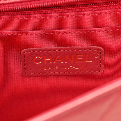Chanel Metallic Caviar Chevron Quilted Medium Statement Flap Dark Pink 6 of 10