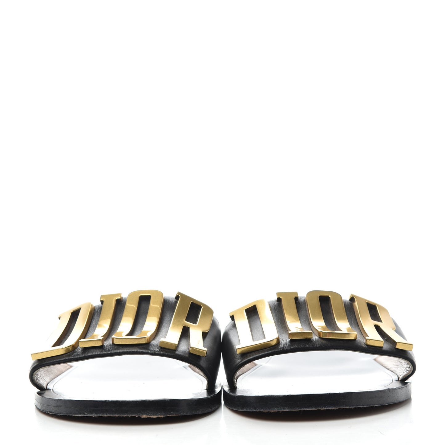 Calfskin Dio(r)evolution 10mm Slide Sandals 38 Black