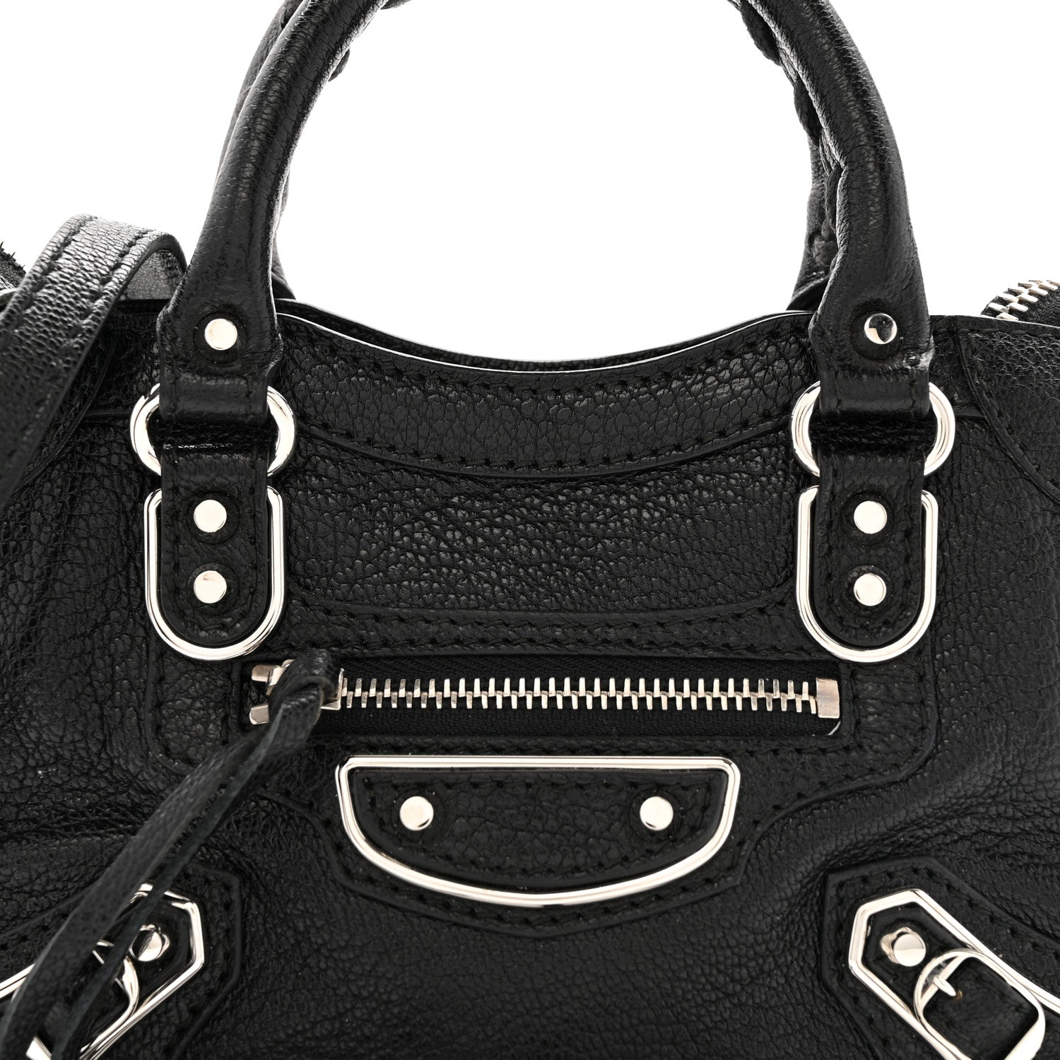 Balenciaga Chevre Silver Metallic Edge Hardware Nano City Black 8 of 12