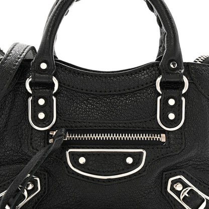 Balenciaga Chevre Silver Metallic Edge Hardware Nano City Black 8 of 12