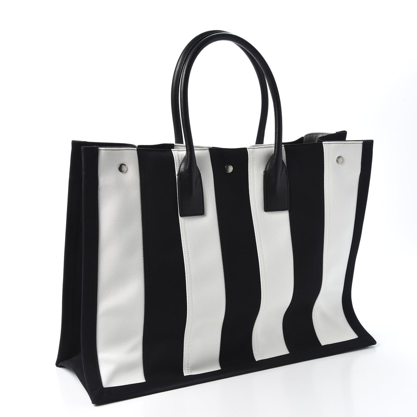 Canvas Noe Striped Tote Black White