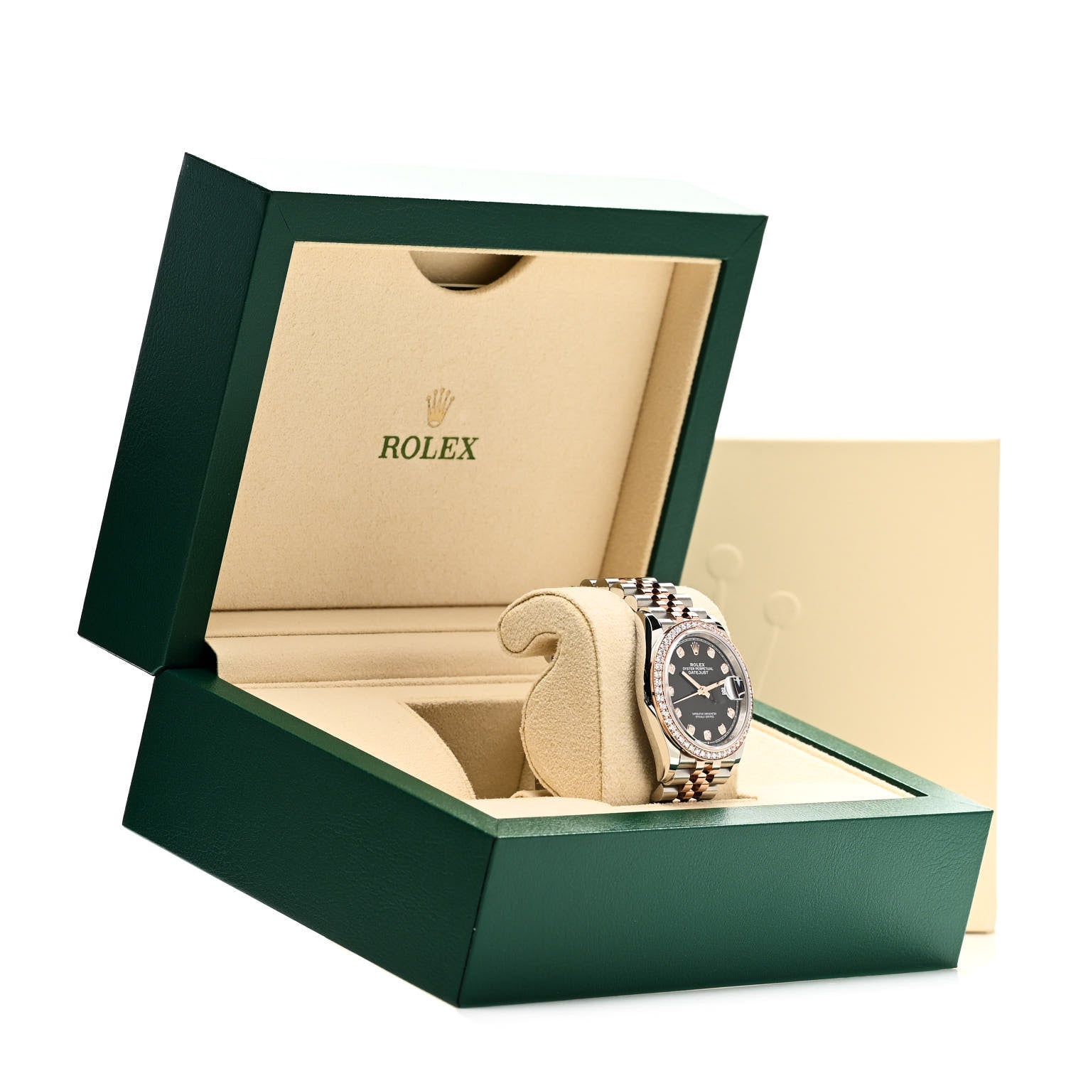 Rolex Stainless Steel 18K Everose Gold Diamond Bezel 36mm Oyster Perpetual Datejust Watch Black 126281RBR 6 of 6