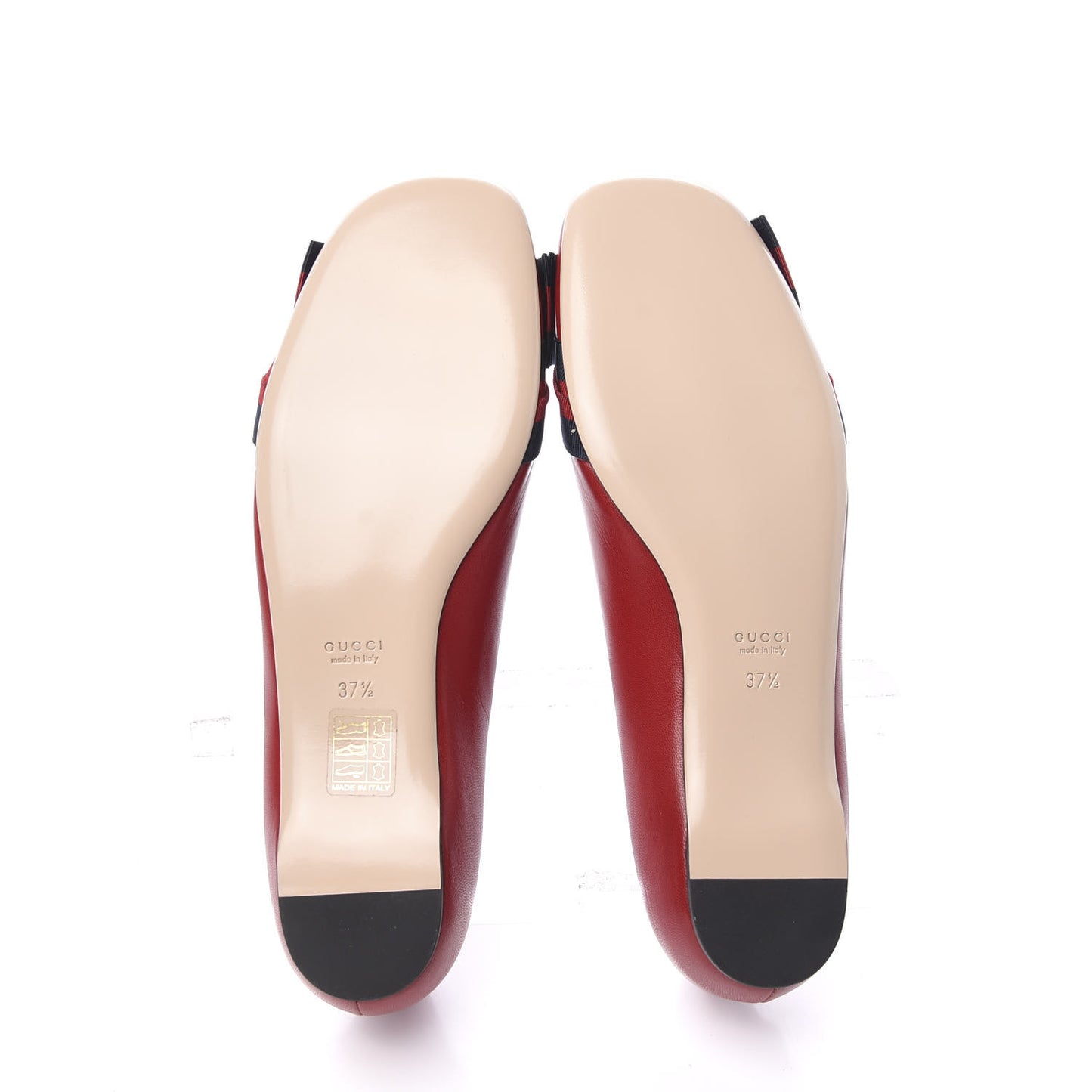 Calfskin Web Ballerina Flat 37.5 Red