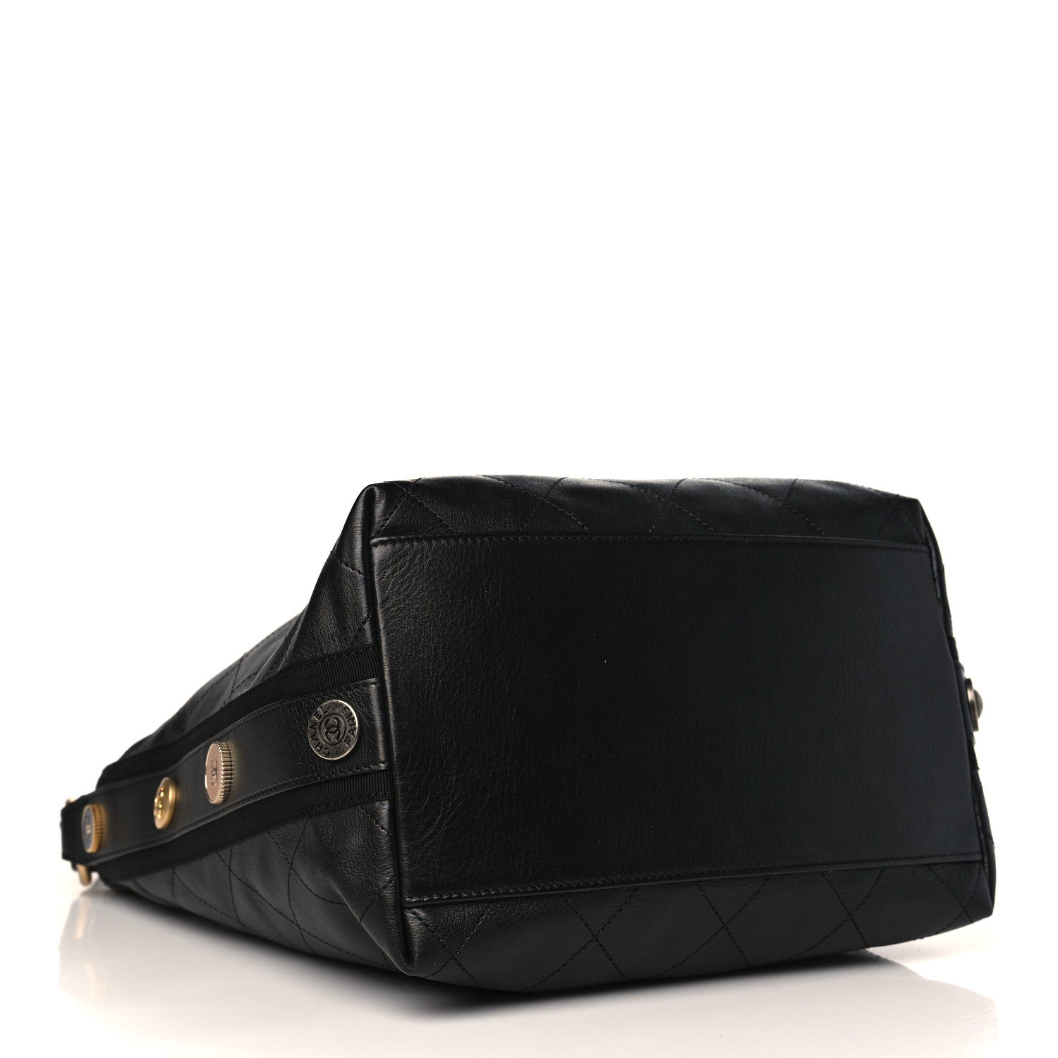 Chanel Calfskin Stitched Large Button Up Hobo Black 4 of 9