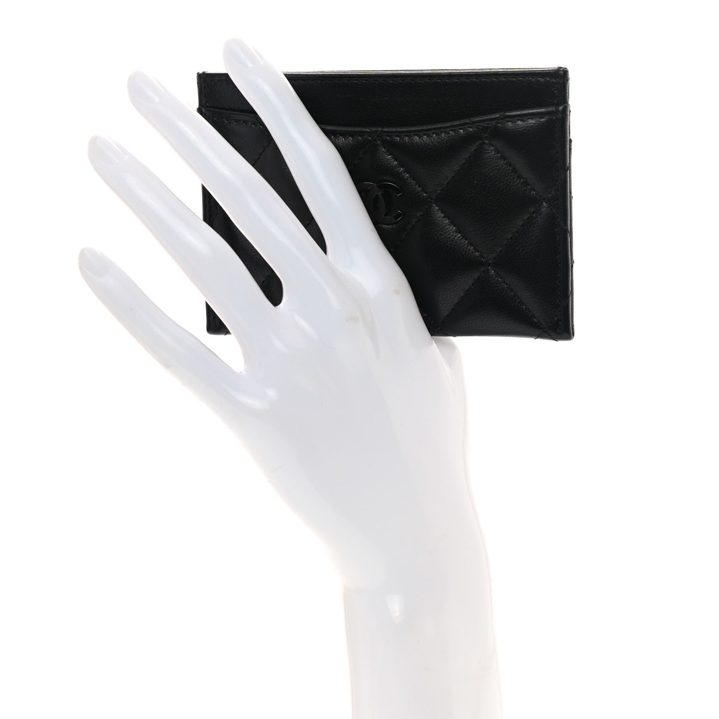 Lambskin Quilted Card Holder So Black