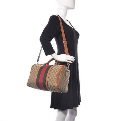 Gucci Monogram Vintage Web Medium Boston Tobacco 2 of 11