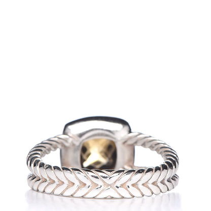 David Yurman Sterling Silver Diamond Citrine 7mm Petite Albion Ring 54 6.75 4 of 5