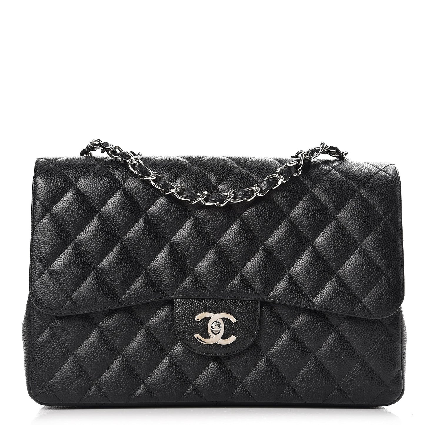 Caviar Quilted Jumbo Single Flap Black