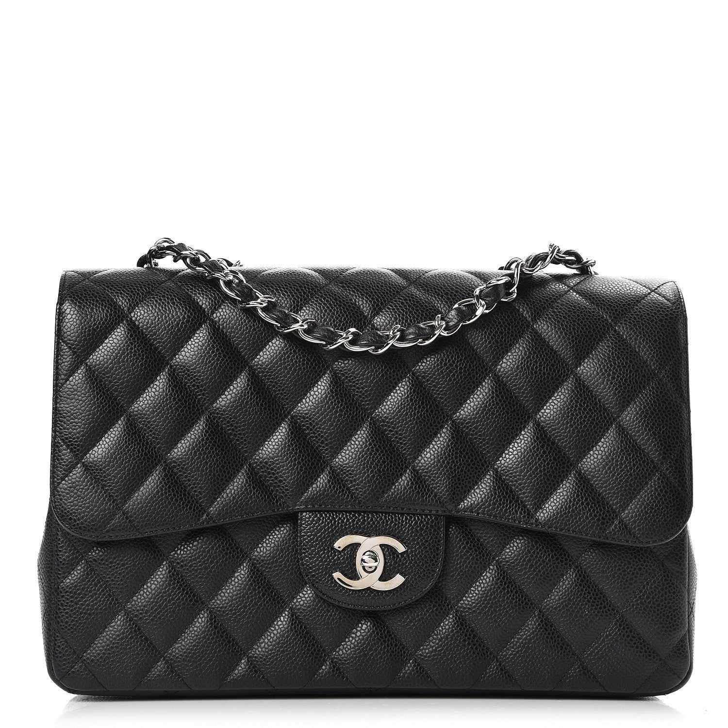 Chanel Caviar Quilted Jumbo Single Flap Black 1 of 10
