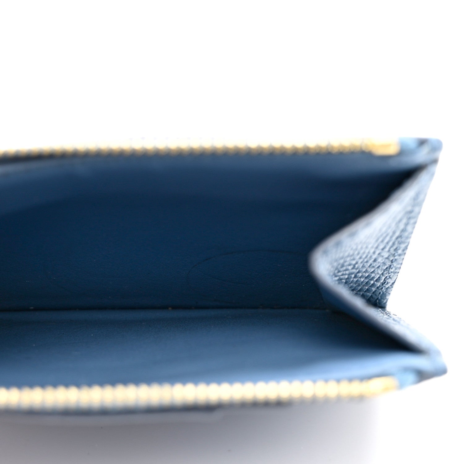 Celine Grained Calfskin Zipped Card Holder Azure 4 of 7