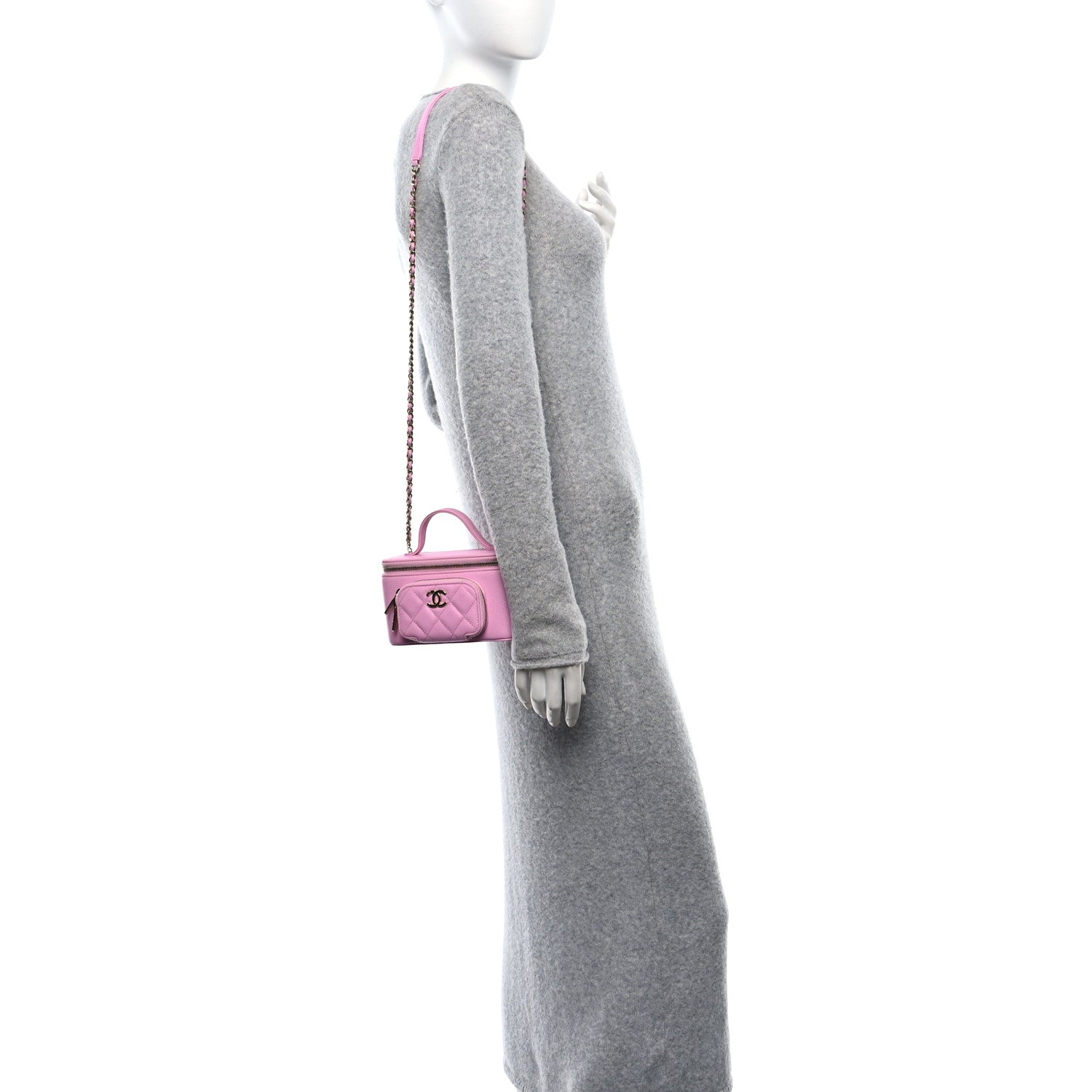 Chanel Caviar Quilted Top Handle Pocket Vanity Case Lilac 2 of 10
