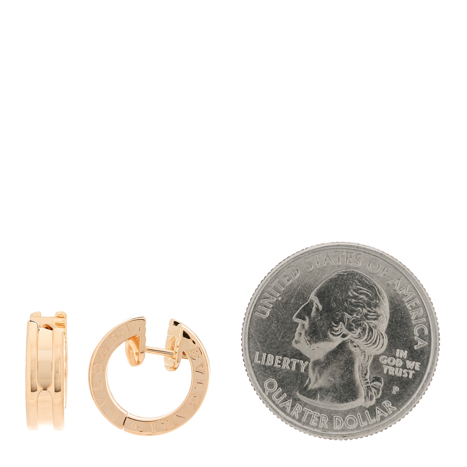 Bulgari 18K Rose Gold Small B.Zero1 Hoop Earrings 2 of 4